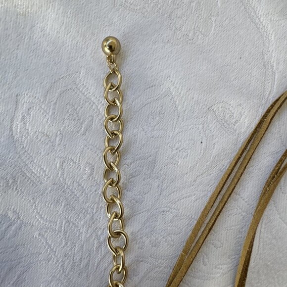 Chicos Pearl Cluster Pendant Gold Tone 17" Long Statement Necklace NEW - Picture 16 of 16